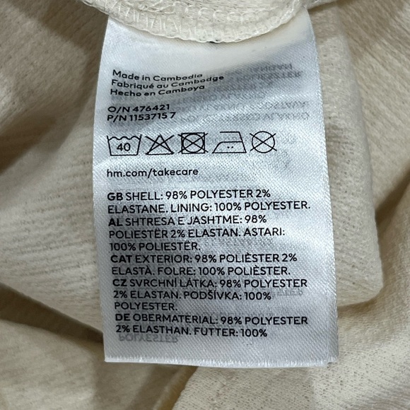 H&M Cream Midi Wrap Dress V-Neckline Old Money Boho Costal - Picture 7 of 7